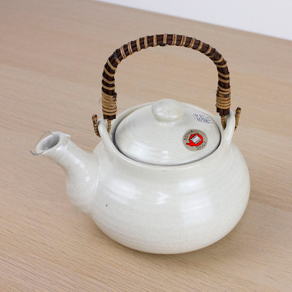 BANKOYAKI White Large Japanese Teapot (700ml) Purematcha Australia