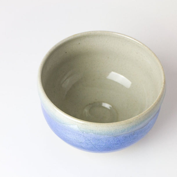 Blue Ginsai Silver Leaf Matcha Bowl (Kutani ware) - Purematcha Australia