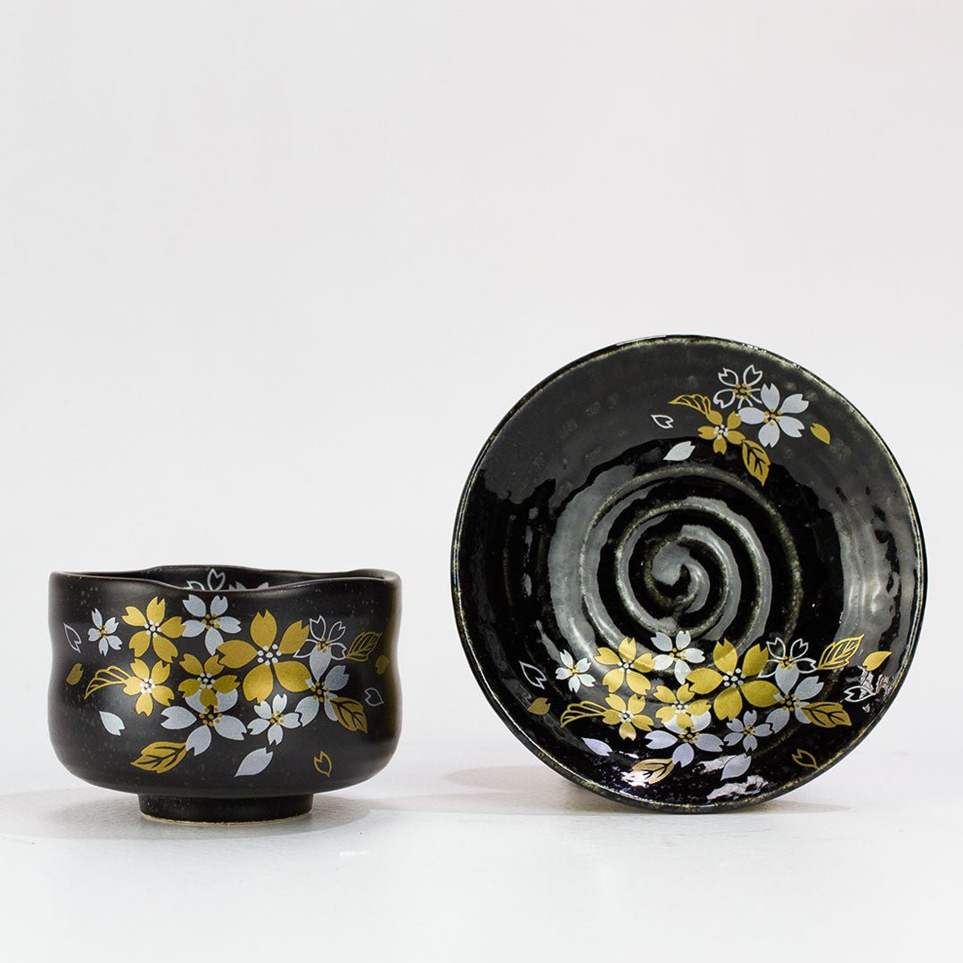 Cherry Blossom Tea Bowl and Saucer Set - Purematcha Australia