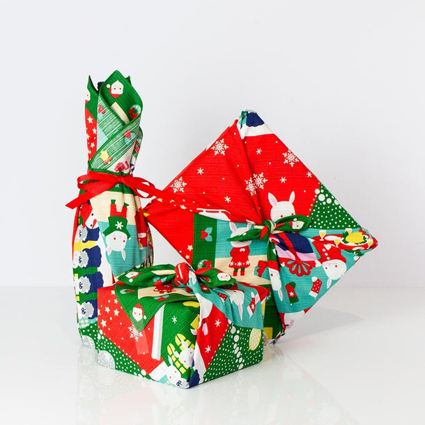 Christmas Night Furoshiki Gift Wrapping Cloth - Purematcha Australia