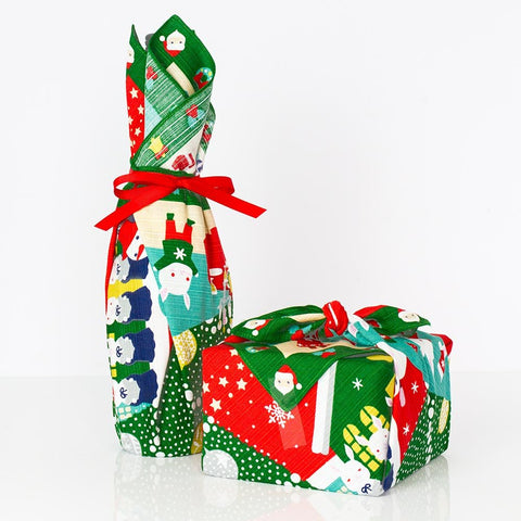Christmas Night Furoshiki Gift Wrapping Cloth - Purematcha Australia