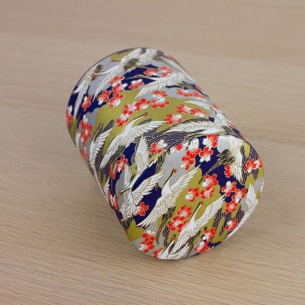 CRANE Blue Japanese Washi Tea Canister 200g (Wide) - Purematcha Australia