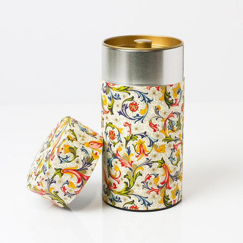Florence Rossi Paper Floral Tea Tin Canister (200g) - Purematcha Australia