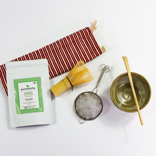 HAKOYA Red Drawstring Travel Bag for Matcha Set - Purematcha Australia