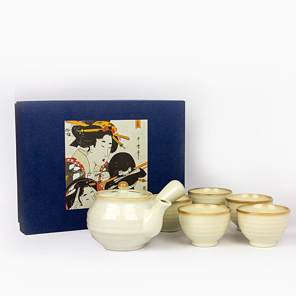 HAYAMI White 6 Piece Japanese Tea Set - Purematcha Australia