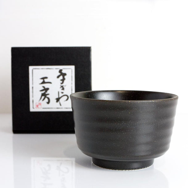 HIKARU Chawan Black Matcha Bowl Speckled - Purematcha Australia
