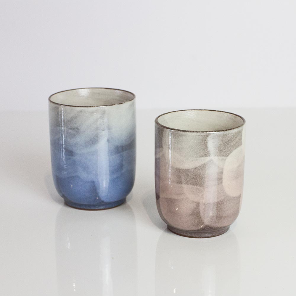 KUMIYU Aya-Glazed Kutani Feather Tea Cup Set - Purematcha Australia