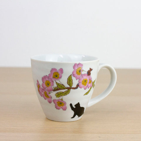 KUTANI Cat and Cherry Blossom Tea Mug - Purematcha Australia