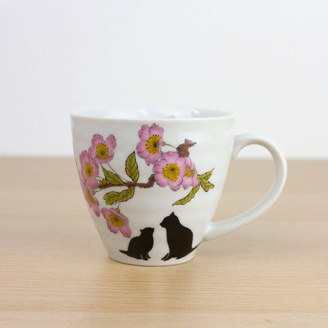 KUTANI Cat and Cherry Blossom Tea Mug - Purematcha Australia