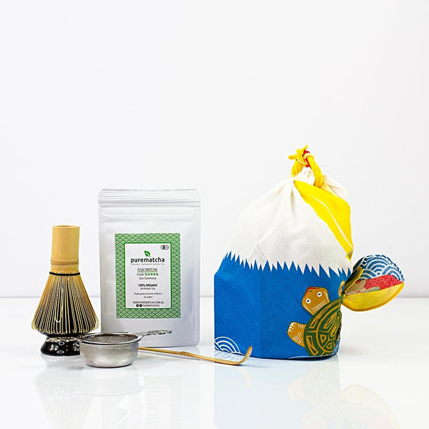 Matcha Whisk Set Furoshiki Gift Bundle - Purematcha Australia