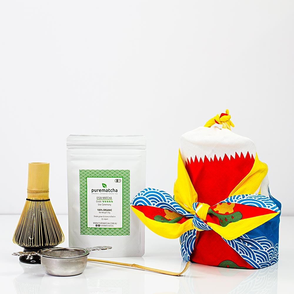 Matcha Whisk Set Furoshiki Gift Bundle - Purematcha Australia
