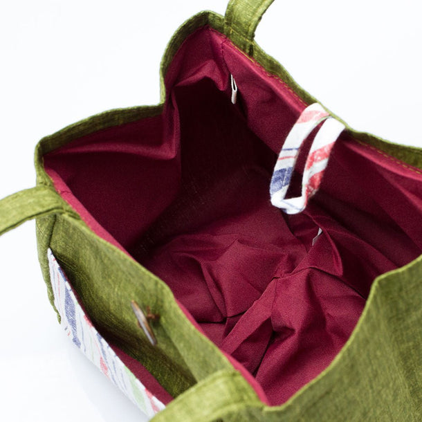 Mini Tote Bag with Stripes (Enshu Cotton) - Purematcha Australia
