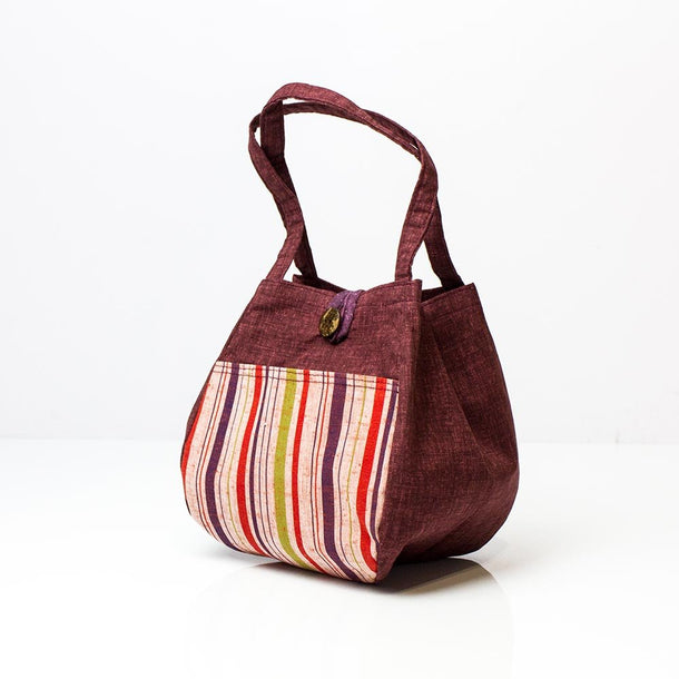 Mini Tote Bag with Stripes (Enshu Cotton) - Purematcha Australia