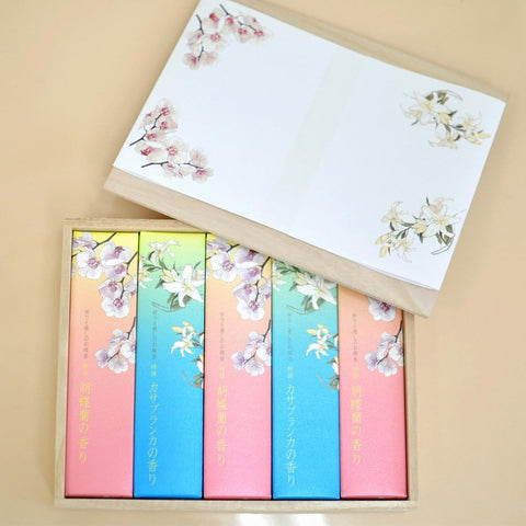 Prayer and Healing Flower Japanese Incense Set (Paulownia Gift Box) - Purematcha Australia