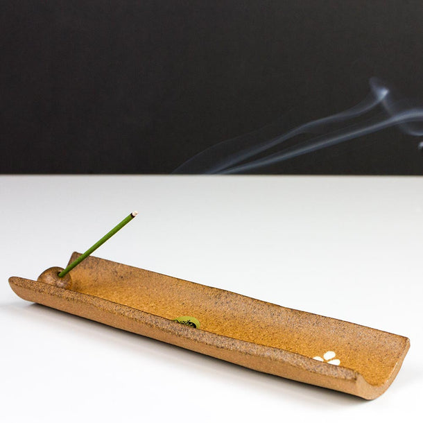 SHIGARAKI Cherry Blossom Japanese Ceramic Incense Holder - Purematcha Australia
