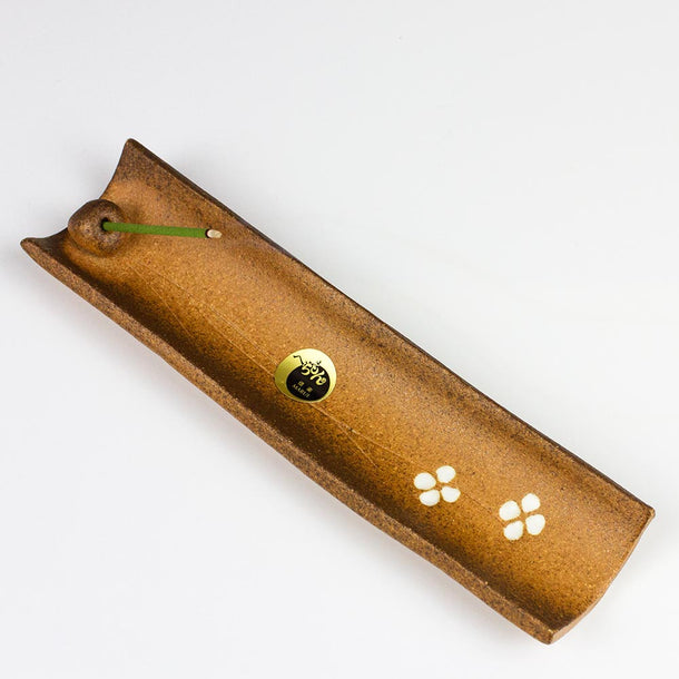 SHIGARAKI Cherry Blossom Japanese Ceramic Incense Holder - Purematcha Australia