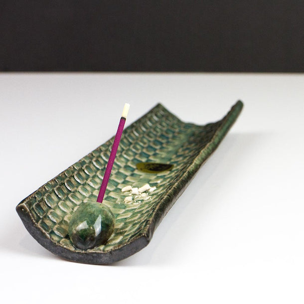 SHIGARAKI Mosaic Japanese Ceramic Incense Holder - Purematcha Australia