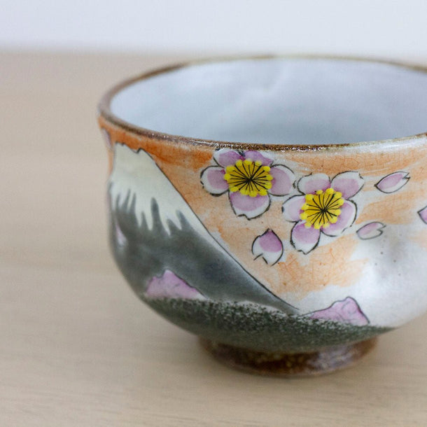 Spring Fuji Kutani-Yaki Chawan (200ml) - Purematcha Australia