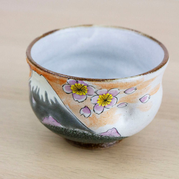 Spring Fuji Kutani-Yaki Chawan (200ml) - Purematcha Australia