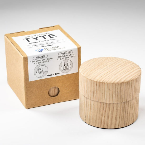 TYTE Airtight Canister in OAK wood - Purematcha Australia