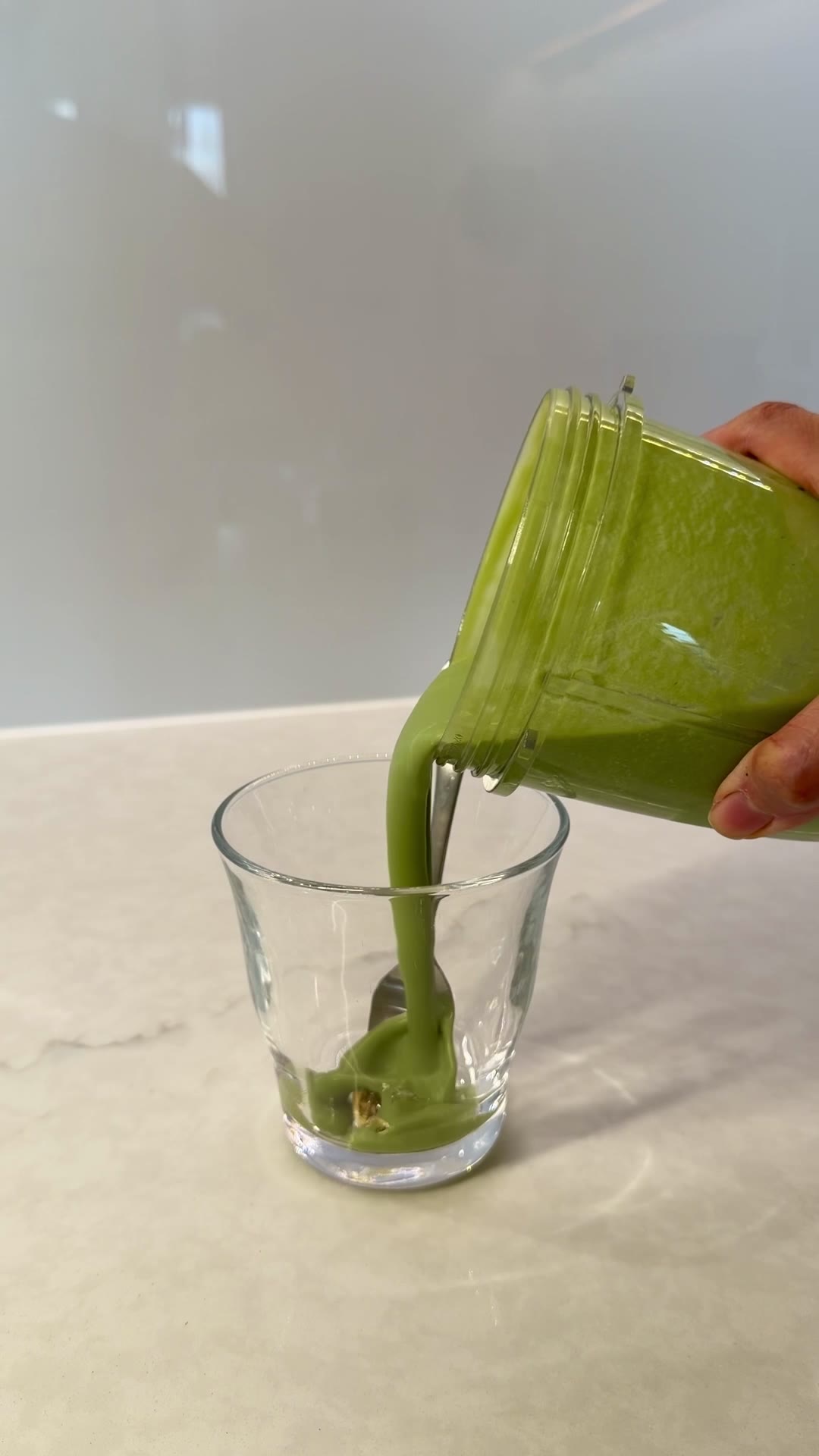 Energy-boosting RYŌKA matcha smoothie being blended